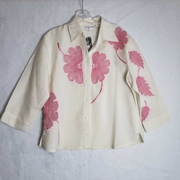 Baluchi Womans Top Pink embroidery/Sequins Size 10 - Picture 2 of 9